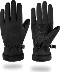 Kinder Softshellhandschuhe „Tula“ Schwarz