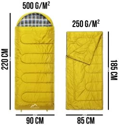 4-in-1 Schlafsack „Antarctica“ (RV Links) Gelb -Normani 142449