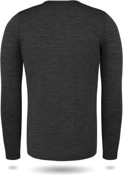 Herren Merino Langarm „Melbourne“ Anthrazit -Normani 142870