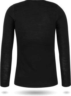 Damen Merino Langarm-Shirt „Mandurah“ Schwarz -Normani 142901