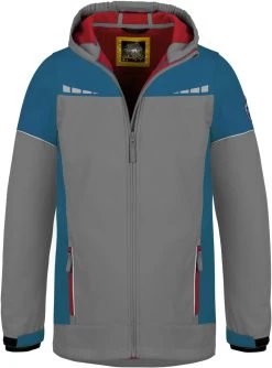 Kinder Softshelljacke „Galway“ Grau/Blau/Rot -Normani 143085