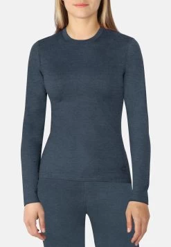 Damen Merino Langarm-Shirt „Mandurah“ Navy -Normani 143405