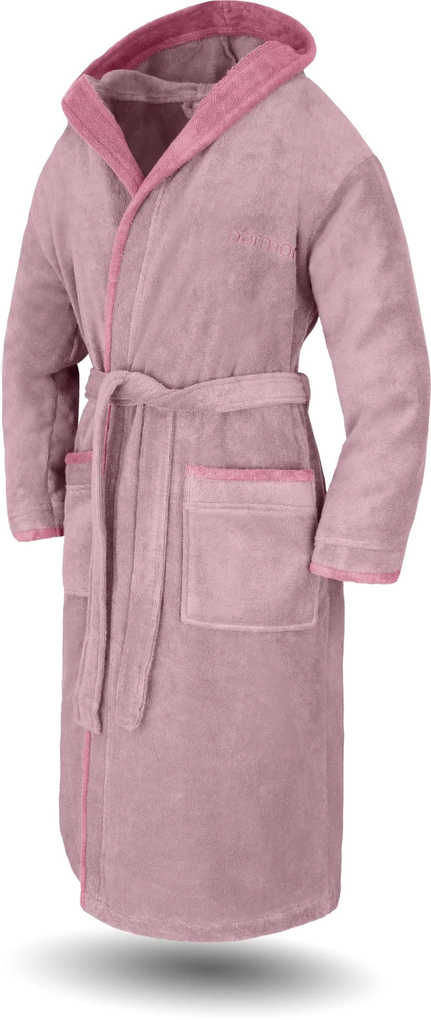 Unisex Baumwoll-Bademantel „Rob“ Rosa/Hellrosa 4 Unisex Baumwoll-Bademantel „Rob“ Rosa/Hellrosa – Bild 2