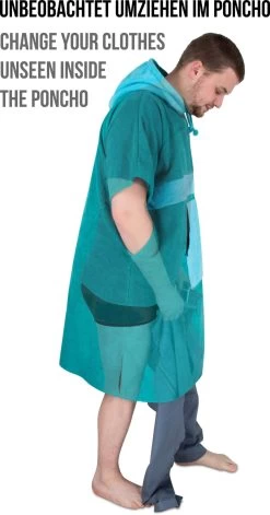 Surfer Poncho - Baumwoll Bademantel Mit Kapuze Rosa -Normani 144714 1