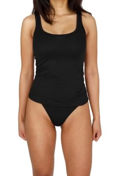 Damen Merino Tanktop „Quilpie“ Schwarz
