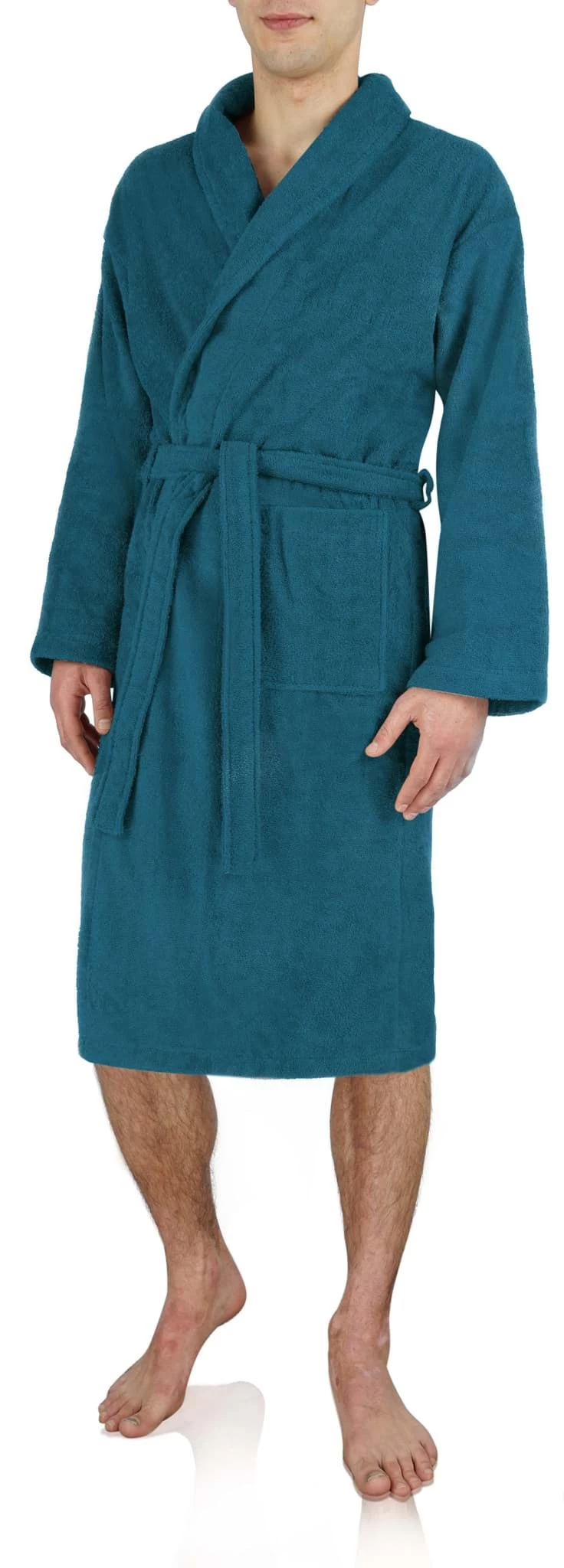 Unisex Premium Bademantel „Sivas“ Aus Frottee - OEKO-TEX® 100 Petrol 4 Unisex Premium Bademantel „Sivas“ Aus Frottee - OEKO-TEX® 100 Petrol – Bild 2