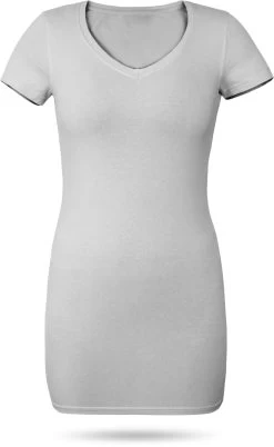 Figurbetontes T-Shirt Mit V-Ausschnitt „Siena“ Grau