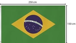 Fahne Länderflagge 150 Cm X 250 Cm Brasilien 7 Fahne Länderflagge 150 Cm X 250 Cm Brasilien -Normani 145772