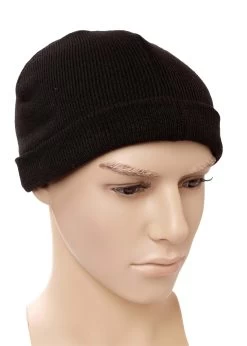 Polyacryl Rollmütze Schwarz