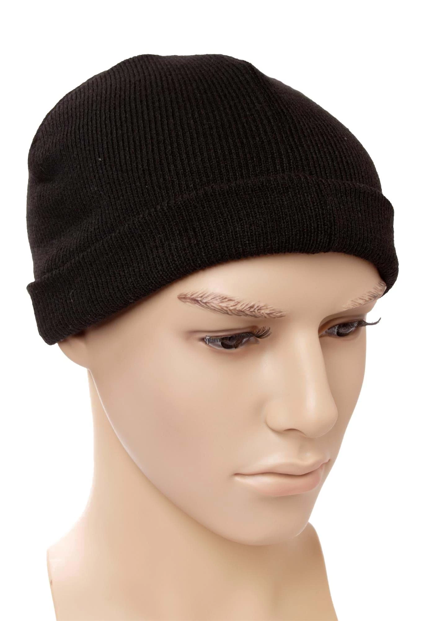 Polyacryl Rollmütze Schwarz 3 Polyacryl Rollmütze Schwarz