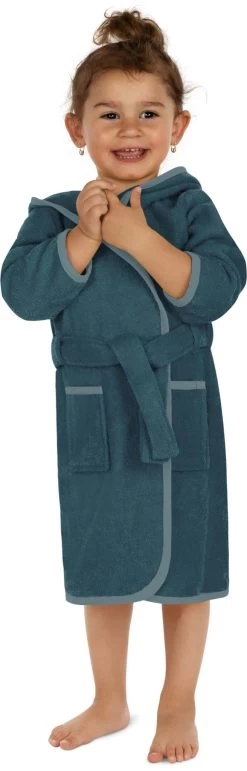 Kinder Bademantel Aus Bio-Baumwolle „Ljubljana“ Petrol -Normani 148716