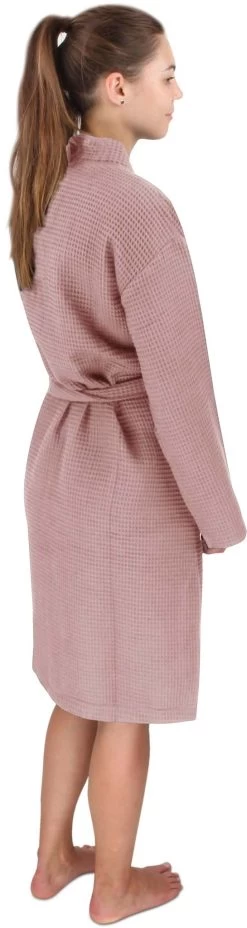 Damen Bademantel Mit Waffel-Piqué „Kelin“ Altrosa -Normani 149102