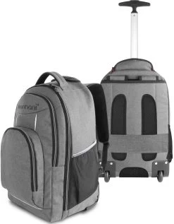 Rucksack „Yori“ Mit Trolleyfunktion 30 Liter Grau Mit Reflektoren