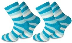 2 Paar Kuschel-Socken Ringel Blau