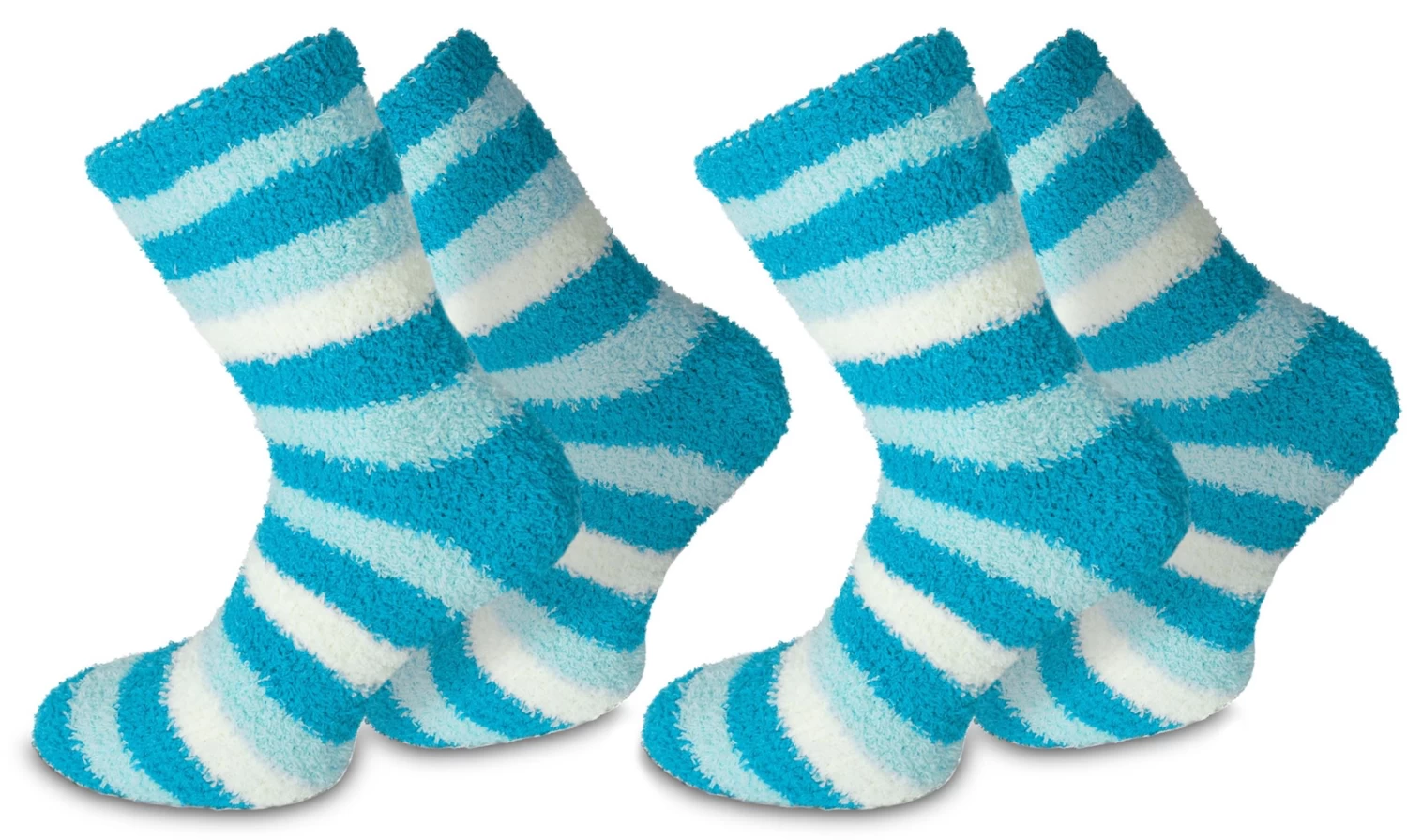 2 Paar Kuschel-Socken Ringel Blau 3 2 Paar Kuschel-Socken Ringel Blau