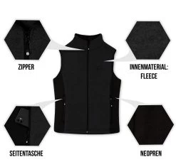 Herren Strick-Fleeceweste „Shamattawa“ Schwarz -Normani 150554