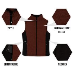 Herren Strick-Fleeceweste „Shamattawa“ Rot -Normani 150568