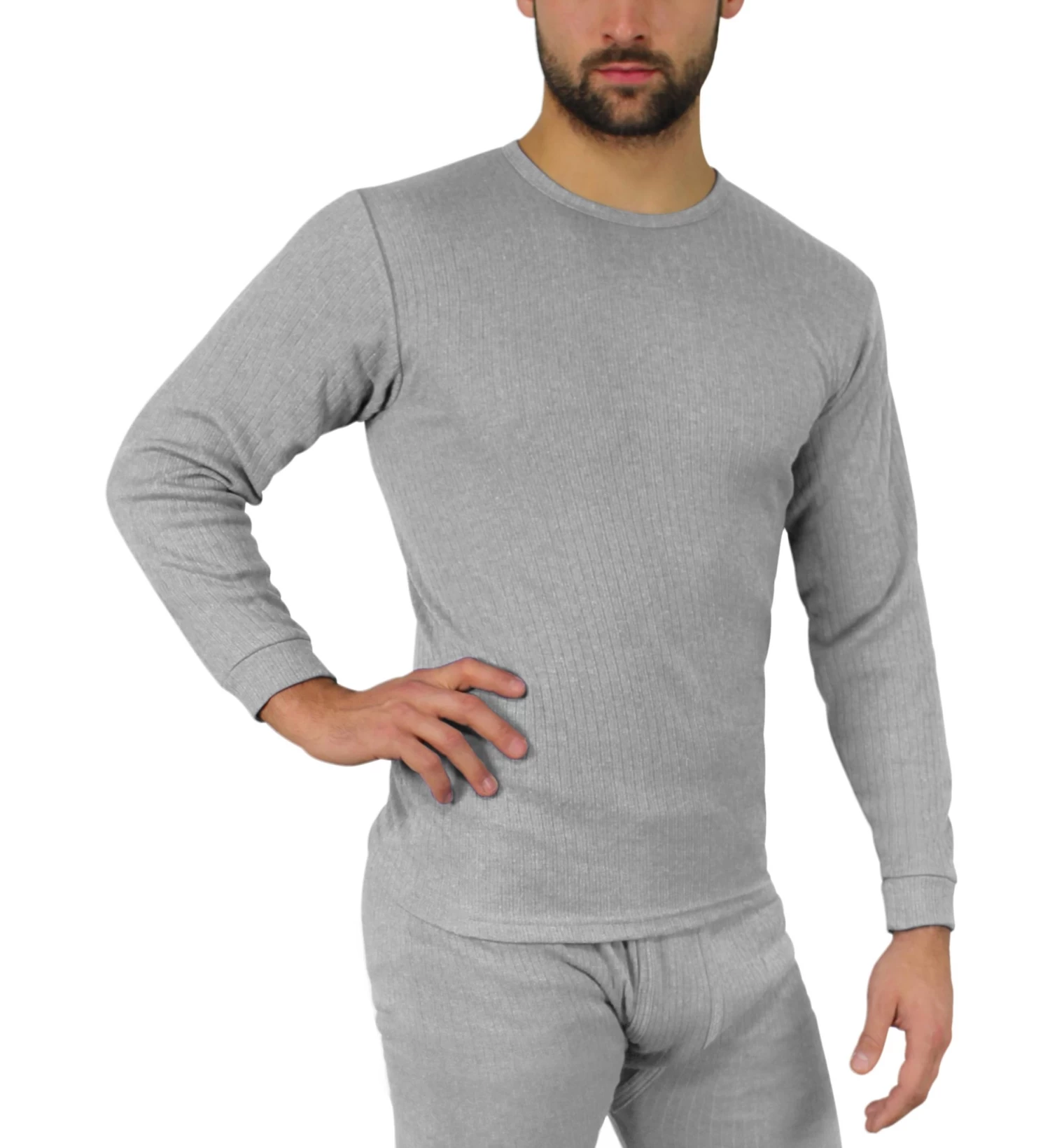 Herren Thermo-Unterhemd Grau 3 Herren Thermo-Unterhemd Grau