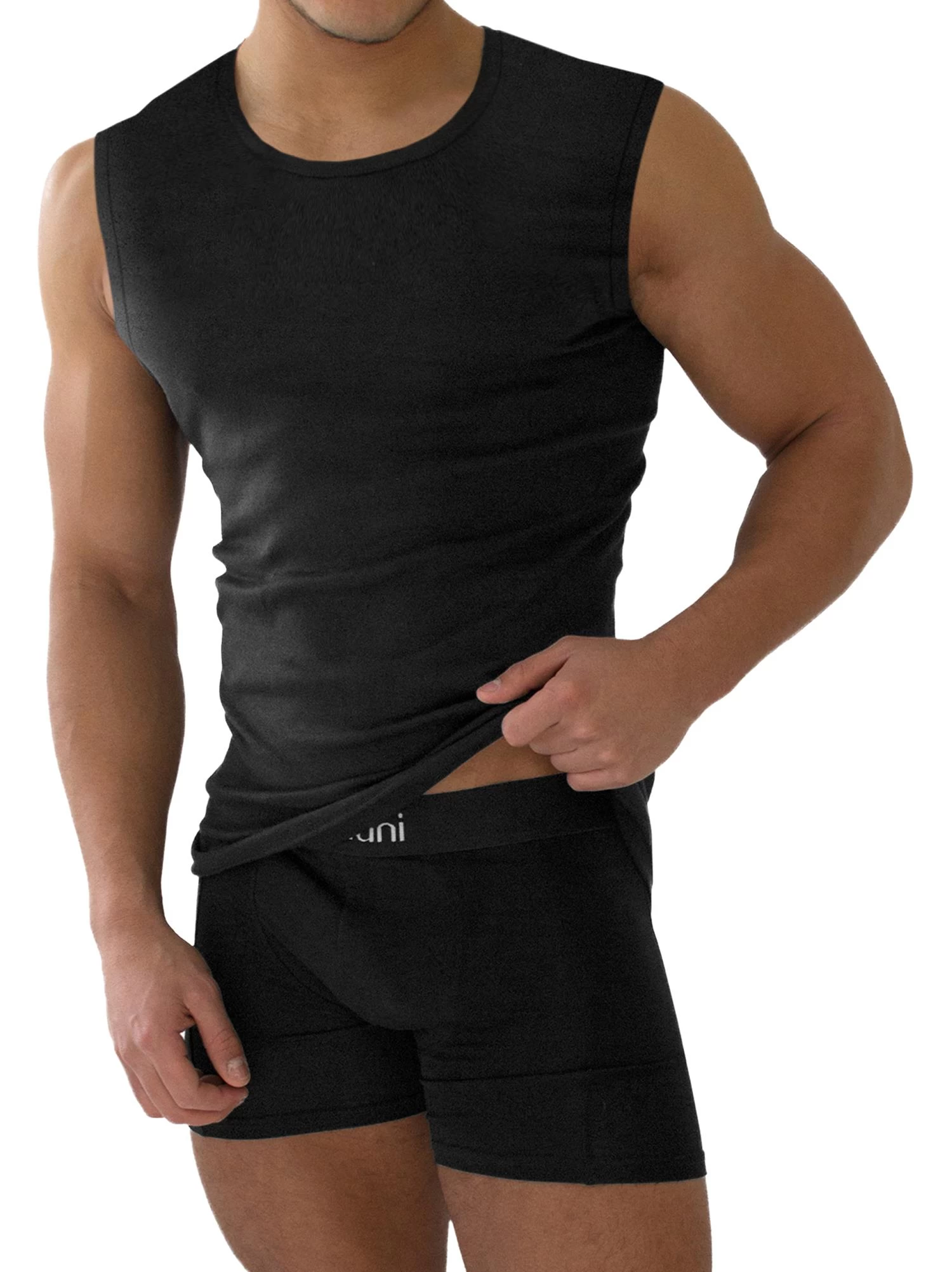 4 Stück Herren-Unterhemd Mit Extra-breiten Trägern Schwarz 3 4 Stück Herren-Unterhemd Mit Extra-breiten Trägern Schwarz