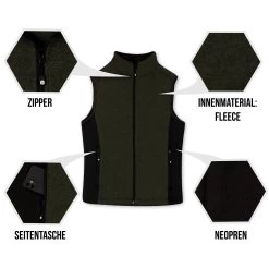 Herren Strick-Fleeceweste „Shamattawa“ Oliv -Normani 150637