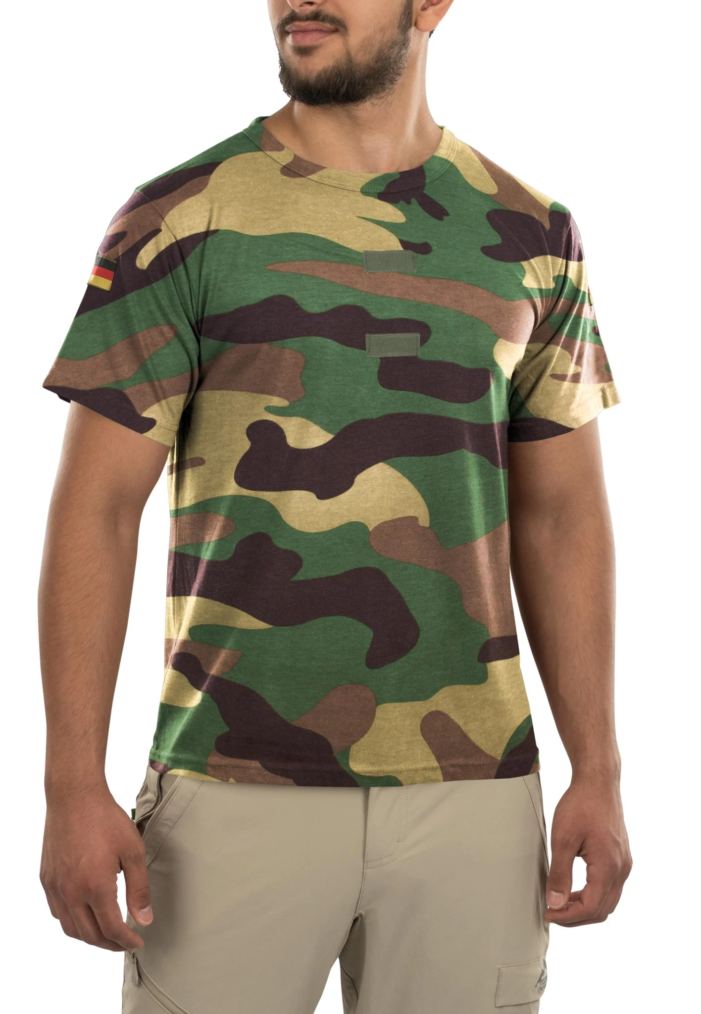 Herren Tactical T-Shirt „Tropen“ Woodland 5 Herren Tactical T-Shirt „Tropen“ Woodland – Bild 3