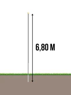 Fahnenmast 6,80 M Silber -Normani 151955