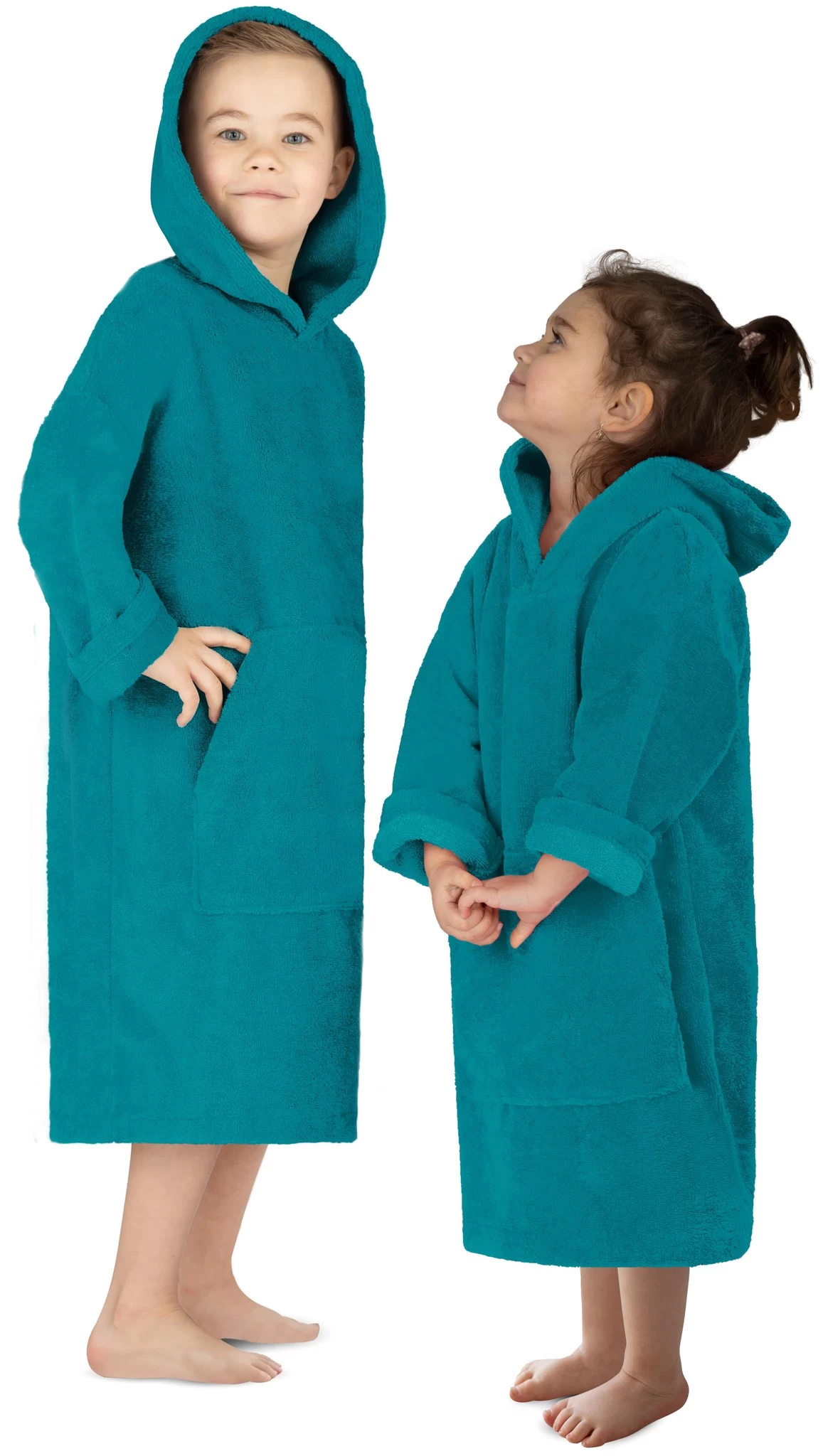 Kinder Langarm Poncho „Pichilemu“ Blau 8 Kinder Langarm Poncho „Pichilemu“ Blau – Bild 6