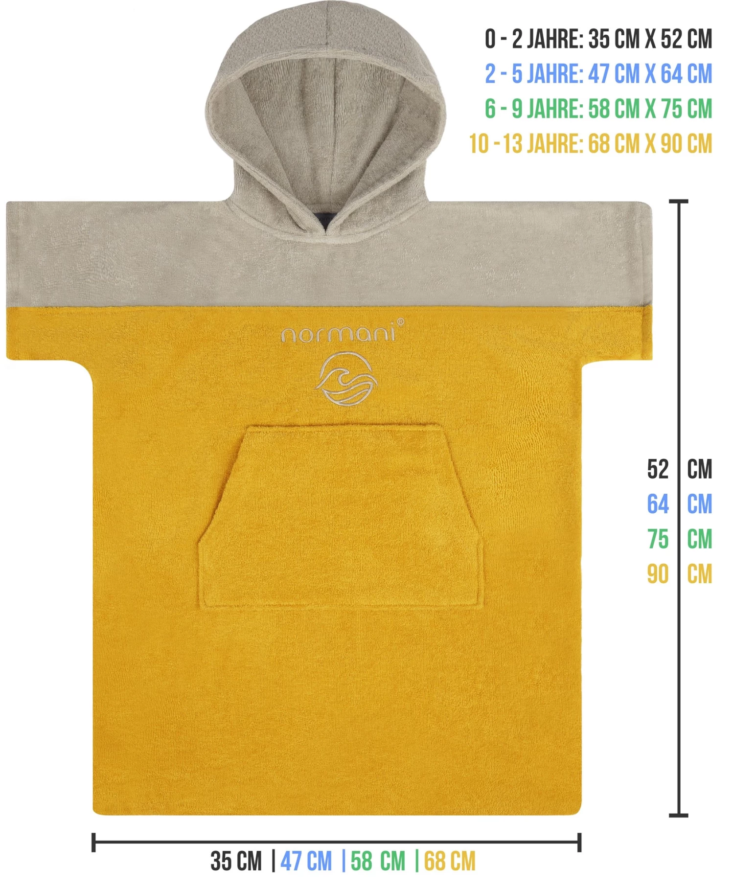 Kinder Badeponcho „Puwai“ Gelb 11 Kinder Badeponcho „Puwai“ Gelb – Bild 9