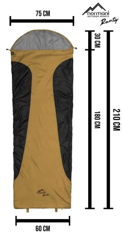 Ultralight-Schlafsack „Runty“ (RV Rechts) Gelb/Schwarz -Normani 152930