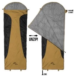 Ultralight-Schlafsack „Runty“ (RV Rechts) Gelb/Schwarz -Normani 152947