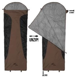 Ultralight-Schlafsack „Runty“ (RV Rechts) Braun/Schwarz -Normani 152952