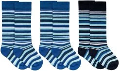 3 Paar Kinder-Ringel-Thermokniestrümpfe Jungen/Ringel