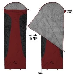 Ultralight-Schlafsack „Runty“ (RV Rechts) Rot/Schwarz -Normani 153181