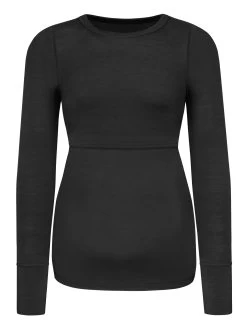 Merino Umstands-Langarm-Shirt „Cambria“ Anthrazit