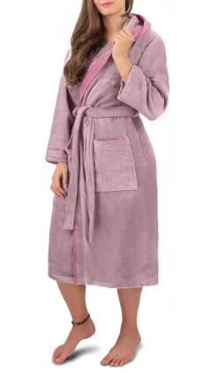 Unisex Baumwoll-Bademantel „Rob“ Rosa/Hellrosa 14 Unisex Baumwoll-Bademantel „Rob“ Rosa/Hellrosa -Normani 154542