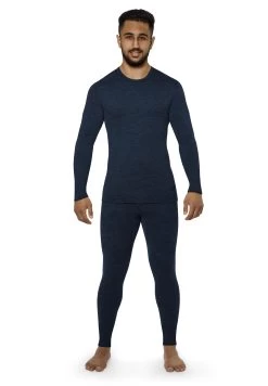 Herren Merino Langarm „Melbourne“ Navy -Normani 160218