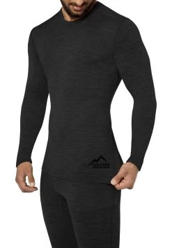 Herren Merino Langarm „Melbourne“ Anthrazit -Normani 160227