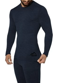 Herren Merino Langarm „Melbourne“ Navy -Normani 160230