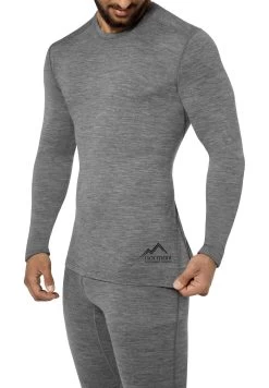 Herren Merino Langarm „Melbourne“ Grau -Normani 160231