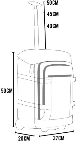 Rucksack Mit Trolleyfunktion 37 L Und Regenüberzug Blau -Normani 161235