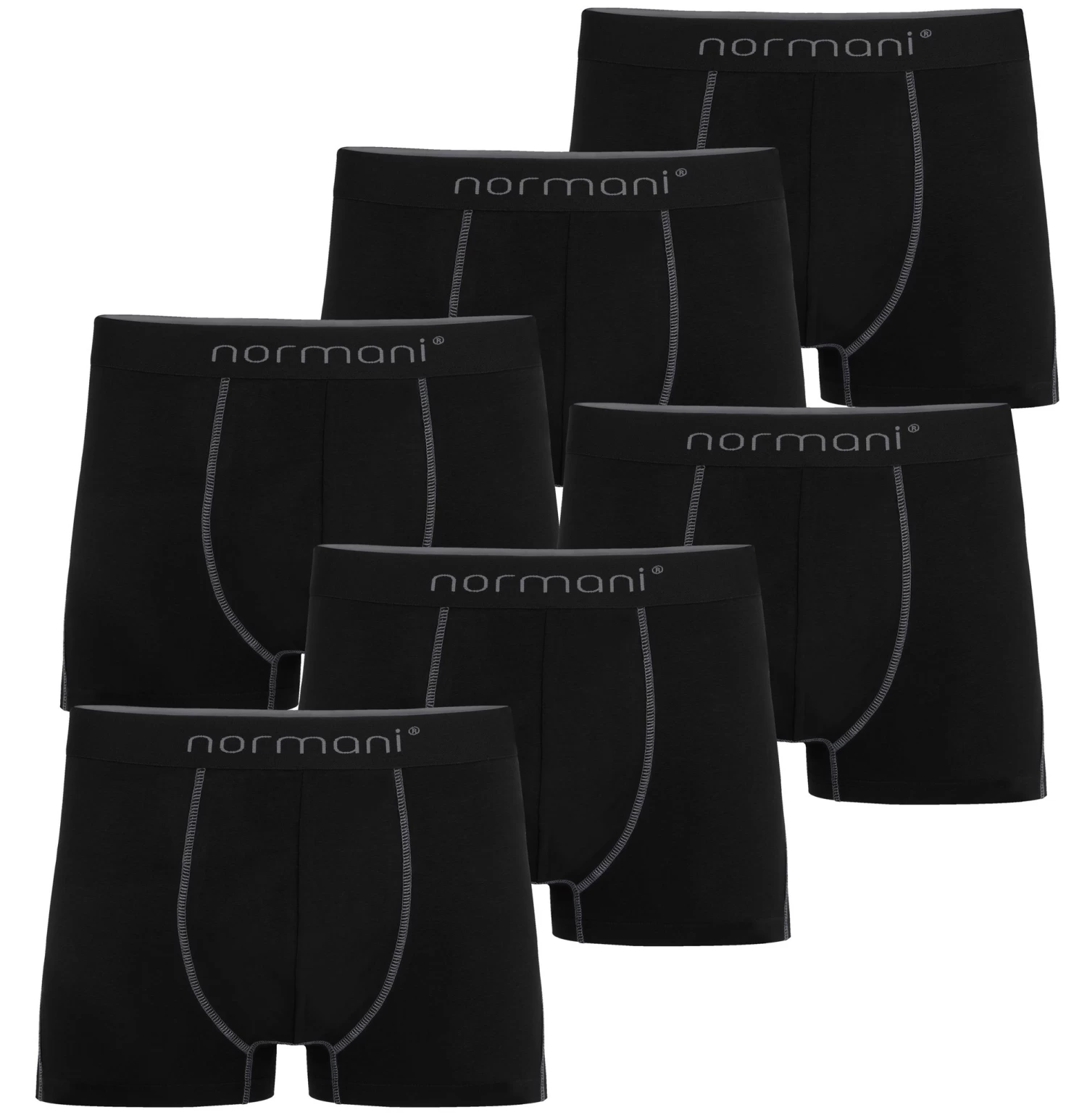 6 Herren Baumwoll-Boxershorts Grau 3 6 Herren Baumwoll-Boxershorts Grau