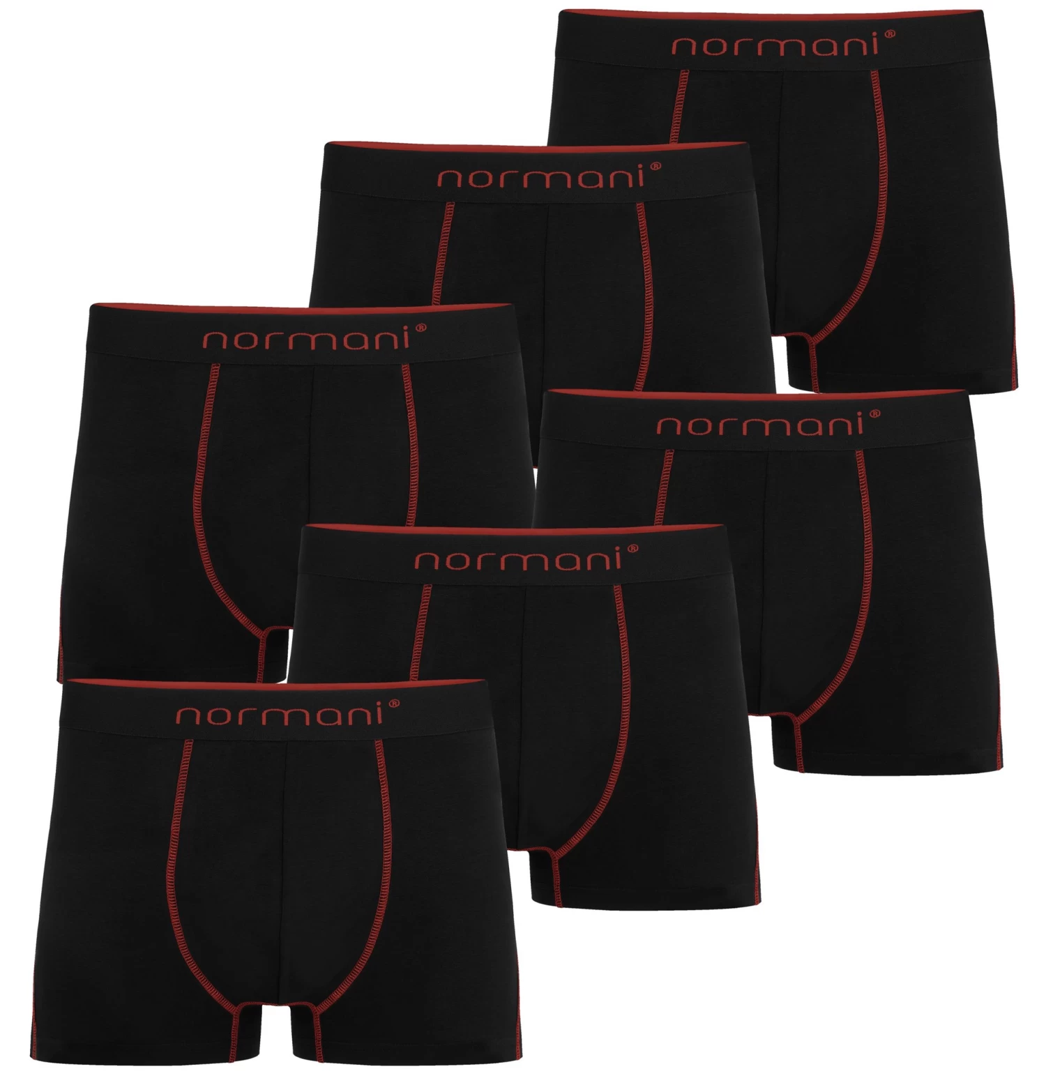 6 Herren Baumwoll-Boxershorts Rot 3 6 Herren Baumwoll-Boxershorts Rot
