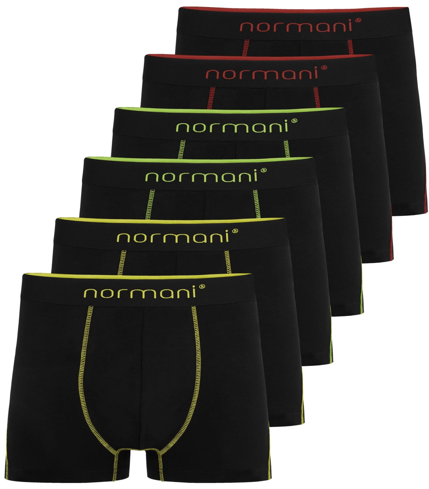 6x Herren Baumwoll-Boxershorts Gelb/Grün/Rot 3 6x Herren Baumwoll-Boxershorts Gelb/Grün/Rot