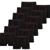 12 X Herren Baumwoll-Boxershorts Rot