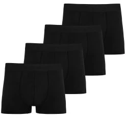 4 Herren Boxershorts Aus Baumwolle Schwarz