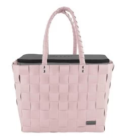 Flechtkorb Mit Großer Kühltasche Hellrosa