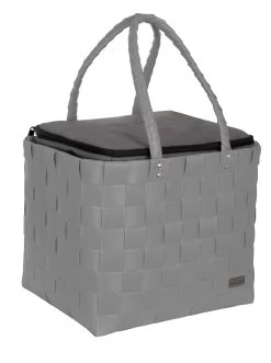 Flechtkorb Mit Großer Kühltasche Anthrazit -Normani 166301