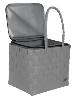 Flechtkorb Mit Großer Kühltasche Anthrazit -Normani 166303