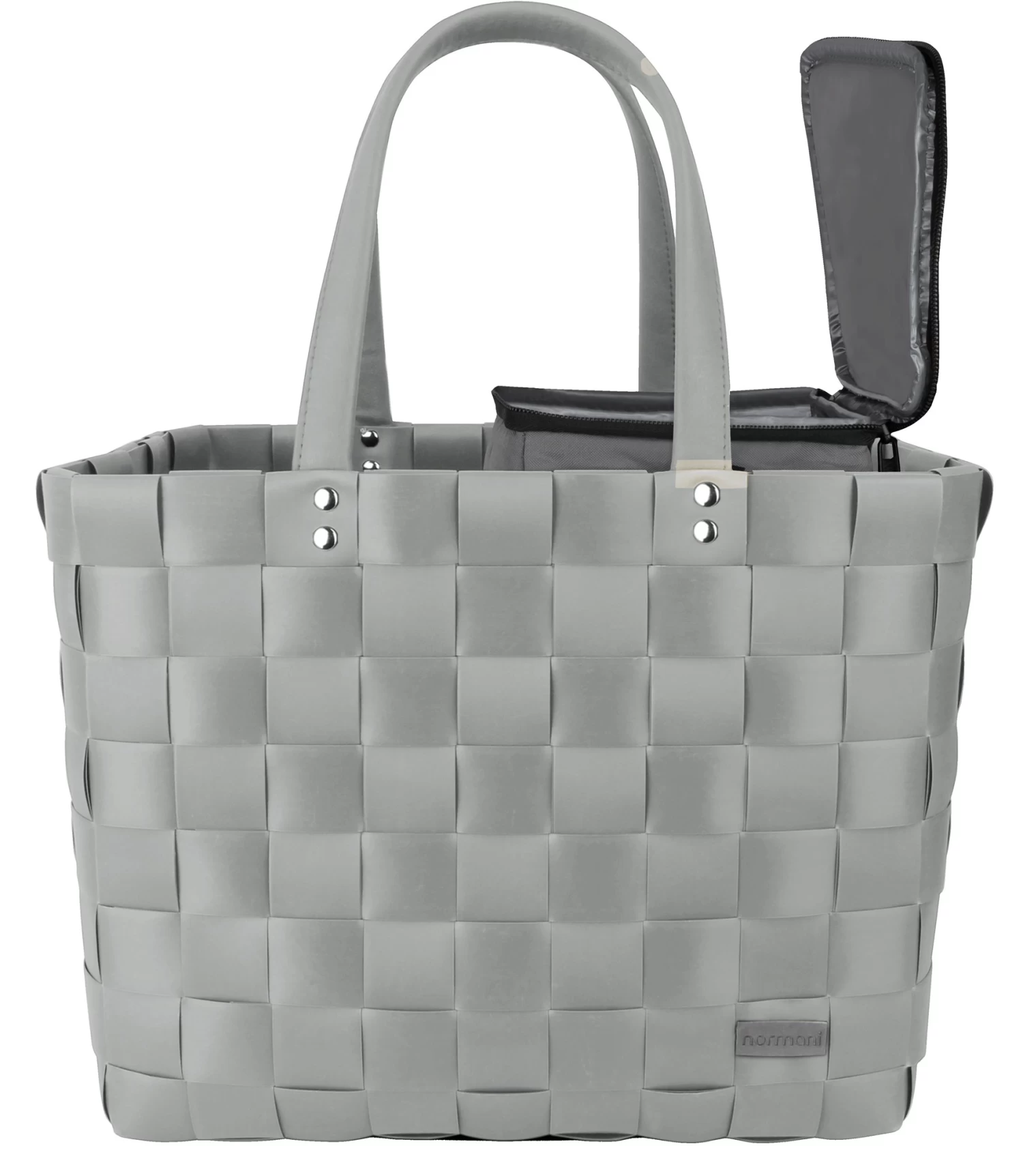 Einkaufstasche Mit Kleiner Kühltasche Hellgrau 4 Einkaufstasche Mit Kleiner Kühltasche Hellgrau – Bild 2