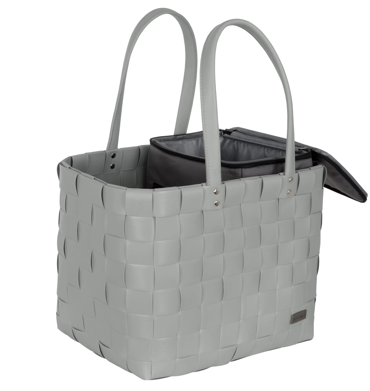 Einkaufstasche Mit Kleiner Kühltasche Hellgrau 6 Einkaufstasche Mit Kleiner Kühltasche Hellgrau – Bild 4